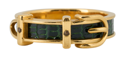 Hermes Scarf Ring, Brass/Lizard, Gold/Green, MIF, 2*